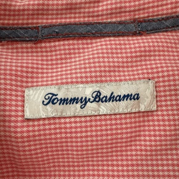 Tommy Bahama Men's Plaid Button Down Shirt Pink White Size XL - Picture 5 of 7